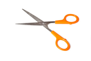 Scissors isolated on a white studio background.
