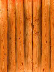 Wall of the house from logs