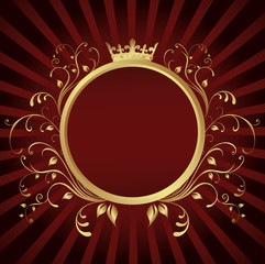 Golden Ring frame banner with Crown