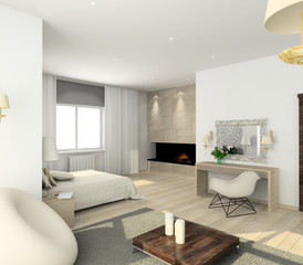 Naklejka na ściany i meble Modern interior. 3D render