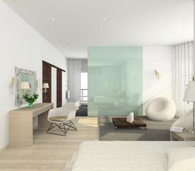 Modern interior. 3D render