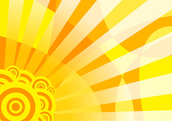 Orange solar summer banner; clip-art