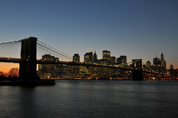 Fototapeta na wymiar Manhattan skyline on a Clear twilight, New York City