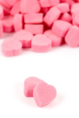 Obraz na płótnie Canvas Pink Heart Shape Candy