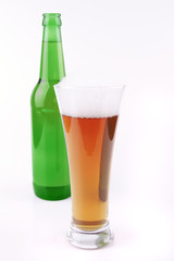 beer glass and bottle
