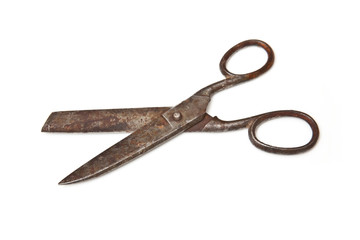 Scissors isolated on a white studio background.