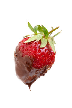 Erdbeere mit Honig und Schokolade