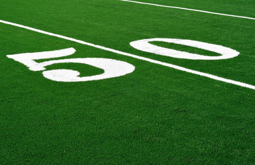 Obraz premium 50 Yard Line on American Football Field