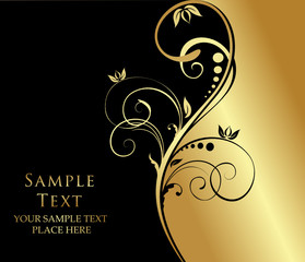 gold floral background