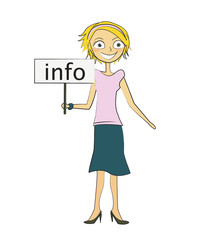 femme panneau info