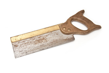 Tenon saw isolated on a white studio background