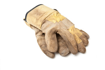 Garden work gloves  isolated on a white studio background.