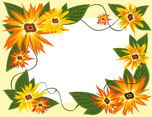 Orange flowers frame