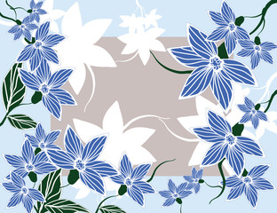 Blue flower frame