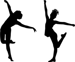 silhouette dance children