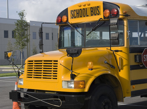 School Bus Parked at School