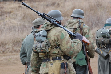 Soldiers. WW2 reenacting.Kiev,Ukraine