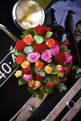 Flowers on a car