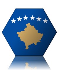 kosovo drapeau hexagone kosovo flag - obrazy, fototapety, plakaty