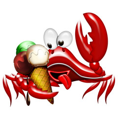 Granchio con gelato-Crab with Ice Cream-Crabe avec Glace