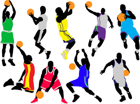basketball players vector