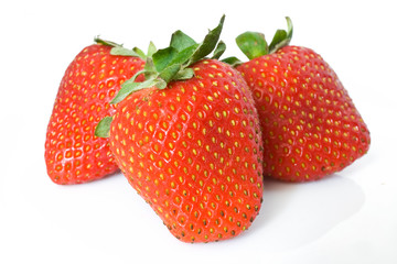 three strawberries