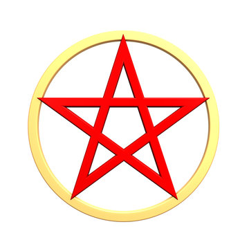 Pentagram isolated on white.