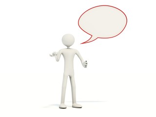 Talking man isolated on white