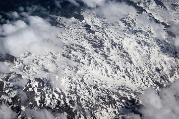 Fototapeta na wymiar Masyw Grossglockner (3798 m) z lotu ptaka