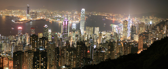 Hong Kong (Hongkong) China - Skyline bei Nacht © XtravaganT