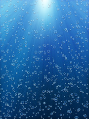 Fond de bulles de mer bleue