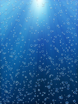 Blue sea bubbles background