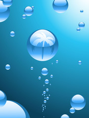 abstract palm tree bubble