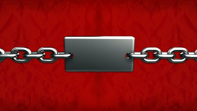 Animation chaine 3D fond rouge