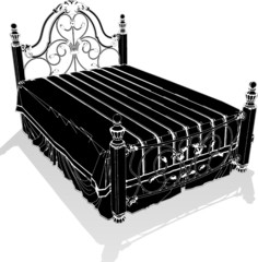 Antique Bed Vector 03