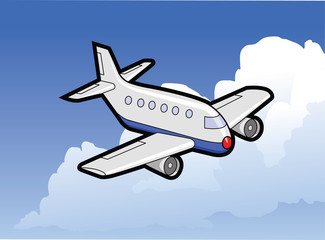 Naklejka na ściany i meble Airplane in Flight