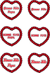 Coeurs fete des peres et bonne fete