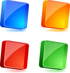 Set of 3d buttons. Vector illustration.