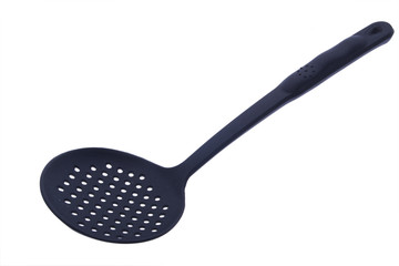 black plastic skimmer isolated on white