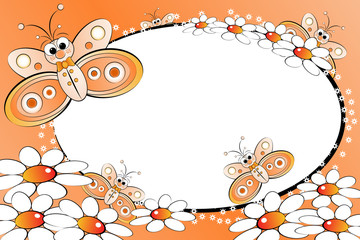 Kid scrapbook with blank frame message