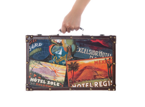 Woman Carrying Travel Suitcase