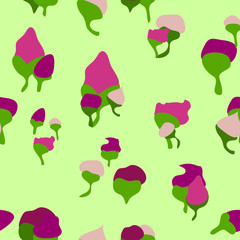 seamless pattern of flower buds