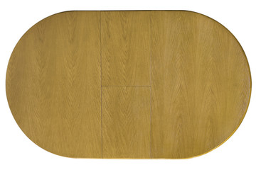 Top view of wooden table isolated