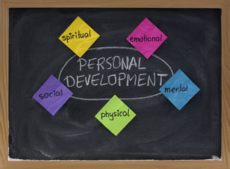 personal development concept on blackboard