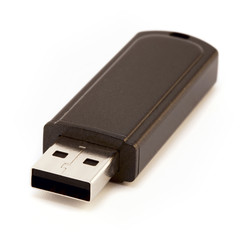 Usb flash memory, close-up, isolated on white backround
