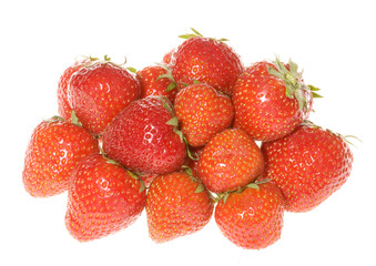 strawberries on white background