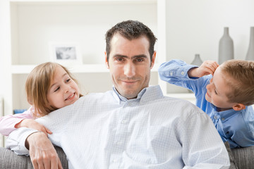 Fototapeta premium Father and children