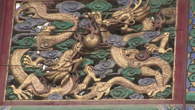 Dragons on a pagoda, Summer Palace, Beijing, China