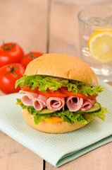 Cheese & Ham Crusty Roll