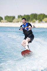 Wakeboarder in action